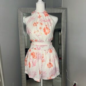 Floral Halter Neck Romper